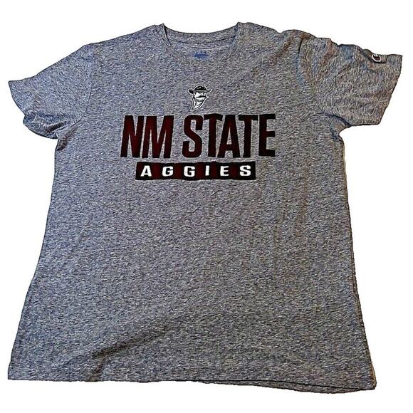 Champion New Mexico State Aggies T Shirt L Gray Embroidered Logo Sewn-on Letters - Picture 1 of 8